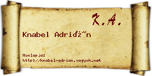 Knabel Adrián névjegykártya